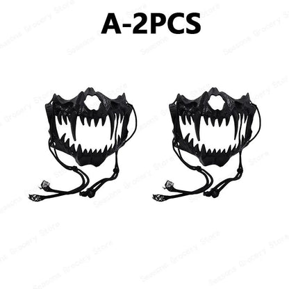 Halloween Half Face Mask Popular Dragon God Fierce Tiger Night Dog Man Wolf Costume Skull Performance Mask Mask Deadpool Terror