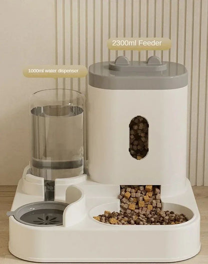 Comedouro Automático para Cães Gatos com Bebedouro Grande Capacidade Armazenamento de Ração Dispensador de Comida Acessórios para Filhotes e Pets