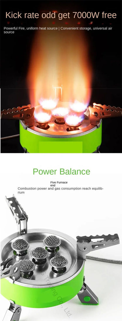 Fogão a Gás Portátil para Acampamento Durável Tipo Tanque, Fogão Elétrico de Sete Estrelas, Fogão de Gás Portátil para Acampamento, Tanque de Gás Butano para Camping, Acampamento ao Ar Livre, Fogão a Gás