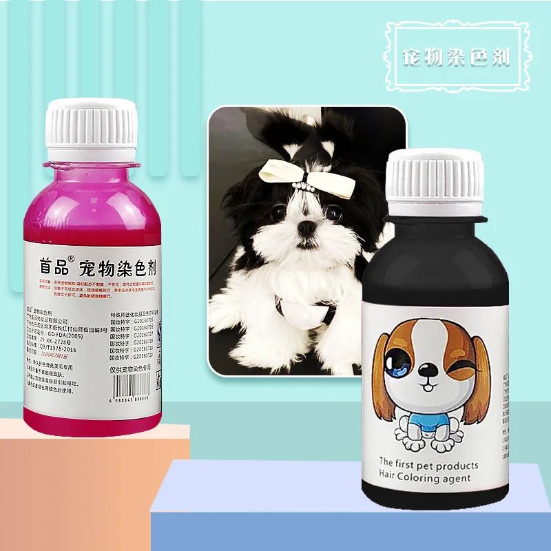 Pasta de Tintura para Pelos de Animais de Estimação Duradoura para Cães, Pasta de Tintura de Poodle Bichon, Removedor de Manchas Coloridas em Pó 100ML