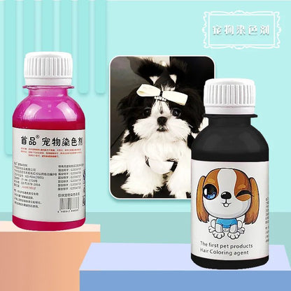 Pasta de Tintura para Pelos de Animais de Estimação Duradoura para Cães, Pasta de Tintura de Poodle Bichon, Removedor de Manchas Coloridas em Pó 100ML
