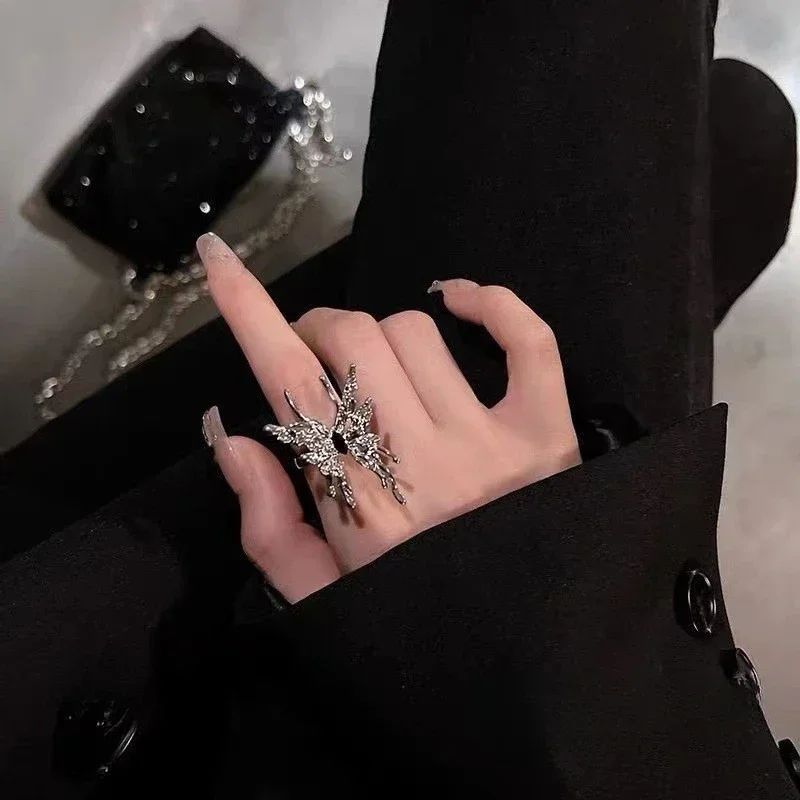 Anel Ajustável Gótico Aberto de Cobra para Mulheres Anéis de Animais Joias de Tendência Punk Acessórios de Joalheria Tentáculos