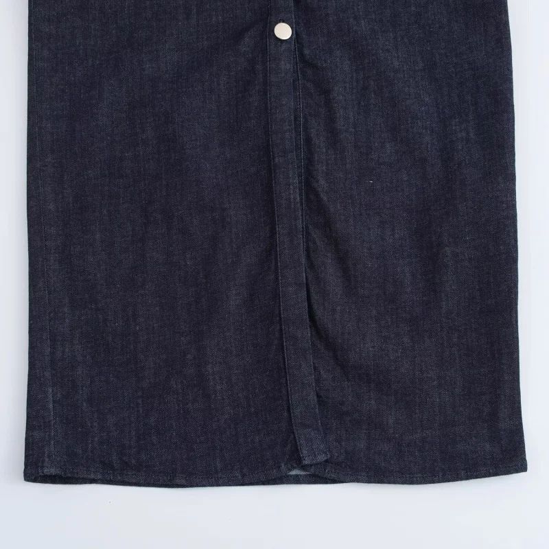 2025 traf Spring New 1975 series denim MIDI dress with lapel side zipper fashion