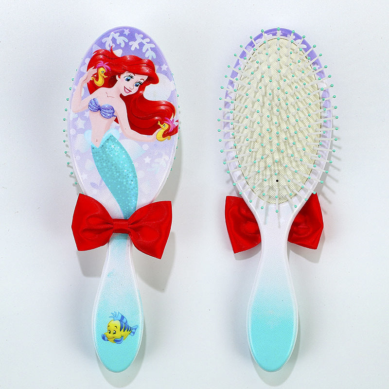 Pentes com almofada de ar tema Princesa Disney Pequena Sereia Ariel Princesa Elsa Anna Pente de massagem capilar fofo para crianças Presentes para meninas