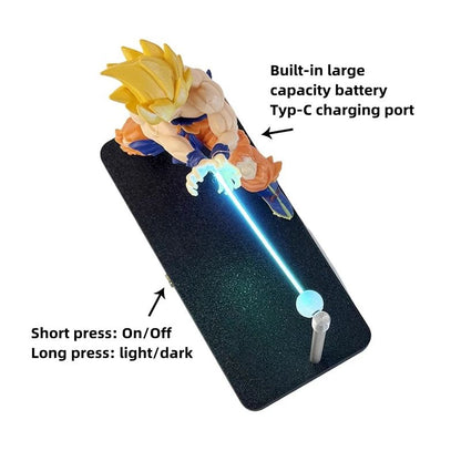 Anime Son Goku Kamehameha Night Light Figures Desktop Touch Control Lamp Rechargeable Night Lamp Figures with Cotton