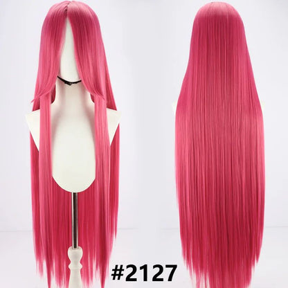 Perucas sintéticas de cabelo rosa com volume de ar, seda de cabelo macia de alta temperatura, cabelo a granel, peruca longa, cacheada, de ondas grandes, lisa, para Cosplay