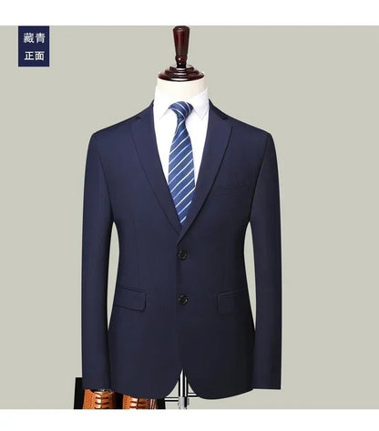 S-8XL Blazer New Men's Fashion Business Solid Color British Style Professional Work Groom Wedding Dress Best Man Blazer Jacket