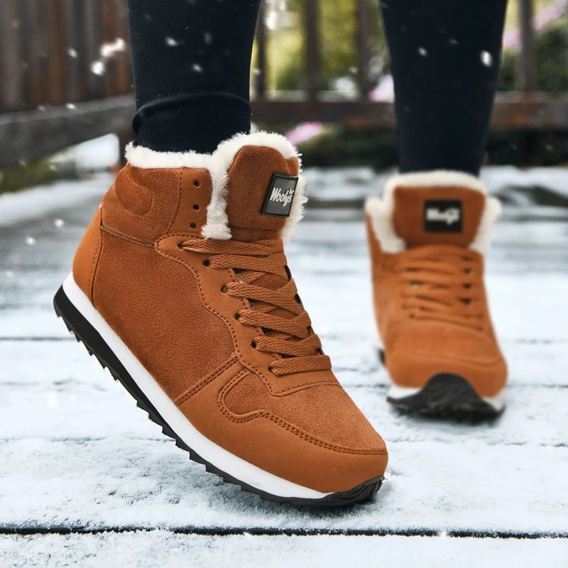 Botas de Inverno Masculinas Casuais Quentes Botas de Tornozelo Sapatos para Homem Tênis Inverno Pelúcia Fur Feminino Calçados Confortáveis Plataforma Botas de Neve
