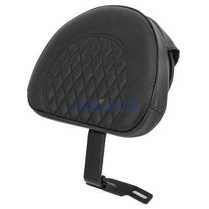 Motorcycle Adjustable Driver Rider Backrest Plug In Sissy Bar Seat Cushion Moto Pad For Harley Fatboy Heritage Softail 2007-2017