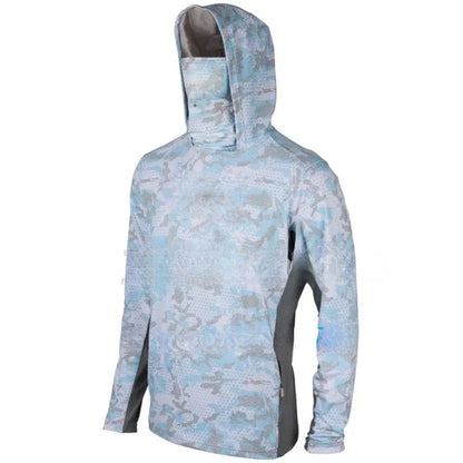 Camisas de Pesca Infantis FPS 50+ Camisa de Pesca de Manga Longa com Máscara de Gola Protetora Touca Mantenha a Cabeça e o Rosto Aquecidos Caminhadas ao Ar Livre Corridas
