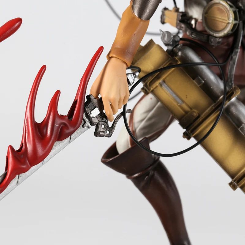 Mikasa Levi Ackerman Battle Damage Ver PVC Anime Figure Colecionável Estátua Boneca Modelo Presente Brinquedo Decoração