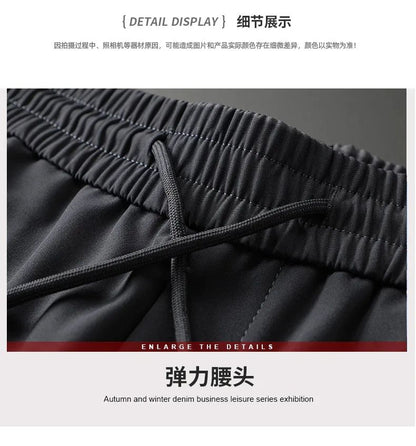 Calça Masculina de Inverno de Pena de Ganso Cintura Elástica Roupa Externa Calça de Pena Casual À Prova de Frio Nova Calça Reta Quente e Engrossada de Inverno