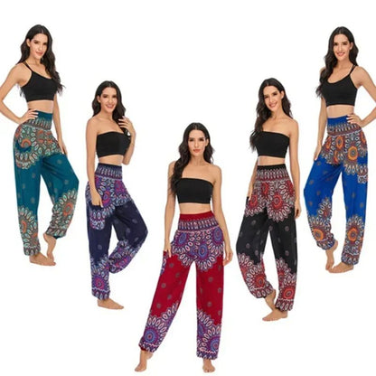 Folk-Custom Yoga Pants Women Vintage Joggers Pants Sweatpants Fashion Loose Sportwear Casual Trousers Streetwear Woman Clothes