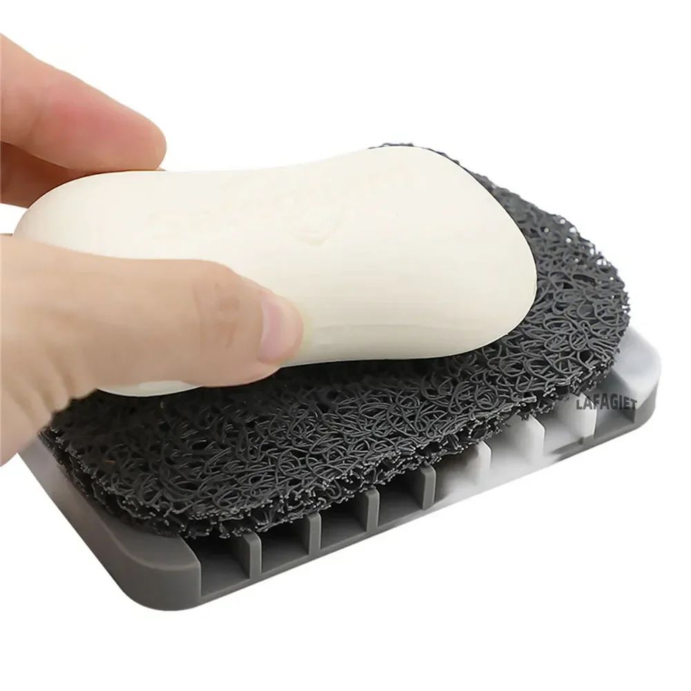 Saboneteira de Silicone para Chuveiro, Suporte de Sabão com Dreno, Organizador de Esponja para Pia de Cozinha, Bandeja de Secagem, Acessórios de Banheiro