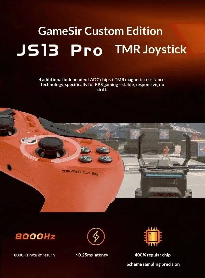 NEW Tarantula 8K Wired Esports Controller Gen-2 TMR Sticks 8000Hz Polling 0.5ms for PC Steam Switch Android iOS
