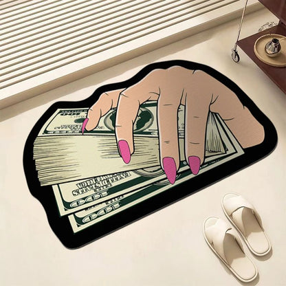 Creative  Money Shaped Carpet Personality Imitation Money Rug Dollar Rug for Bedroom Irregular  Art Floor Mat Door