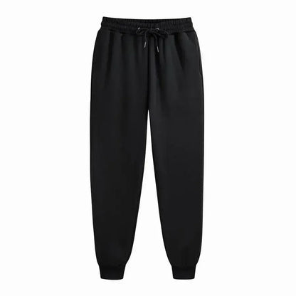 Men's casual pants, autumn and winter wool sports pants, men's running and jogging pants, fashionable solid color pants