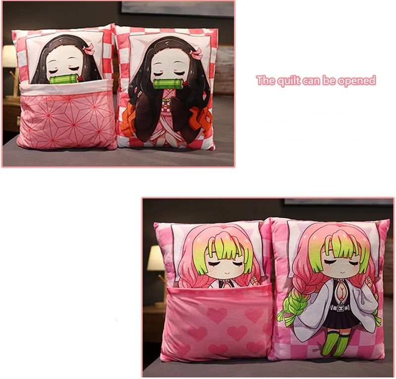 Demon Slayer Plush Stuffed Pillows Kimetsu No Yaiba Dakimakura Cute Anime Throw Pillow Kawaii Doll Tanjirou Nezuko Body Cushion