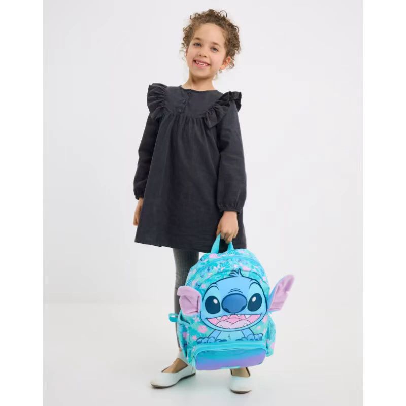 Miniso Disney Stitch Kawaii Children Schoolbag Set Cartoon Student Bookbag Lunch Bag Pen Case Casual High Capacity Backpack Gift