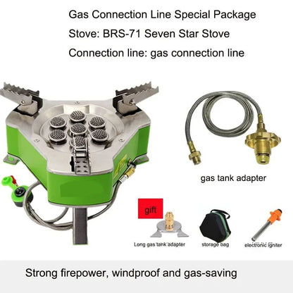 Fogão a Gás Portátil para Acampamento Durável Tipo Tanque, Fogão Elétrico de Sete Estrelas, Fogão de Gás Portátil para Acampamento, Tanque de Gás Butano para Camping, Acampamento ao Ar Livre, Fogão a Gás