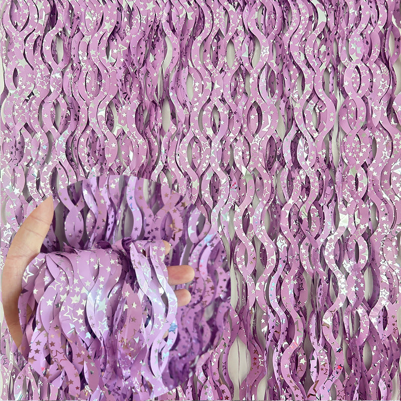 Metallic Tinsel Foil Fringe Curtains with star Party Photo Backdrop Party Streamers for Birthday New Year Eve Wedding Decor