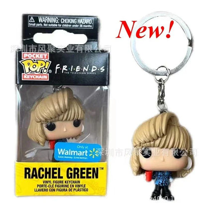 Chaveiro Funko Pocket Pop Friends RACHEL GREEN ROSS GELLER JOEY MONICA Chaveiros Figuras de Brinquedo Coleção Modelo Figura de Vinil