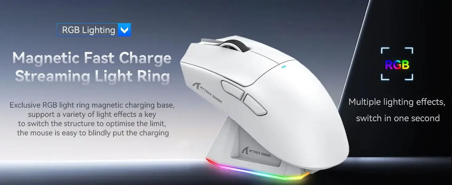 X11 ATTACK SHARK X11 Wireless Gamer Mouse with Charging Dock PixArt PAW3311 Gaming Sensor 22000 DPI BT/2.4G Wireless Mouse