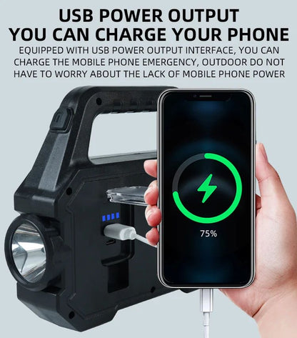 High Power Led Flashlights Rechargeable Camping Work Light Multi Functional Portable Light Solar Charging 6 Lighting Modes ?