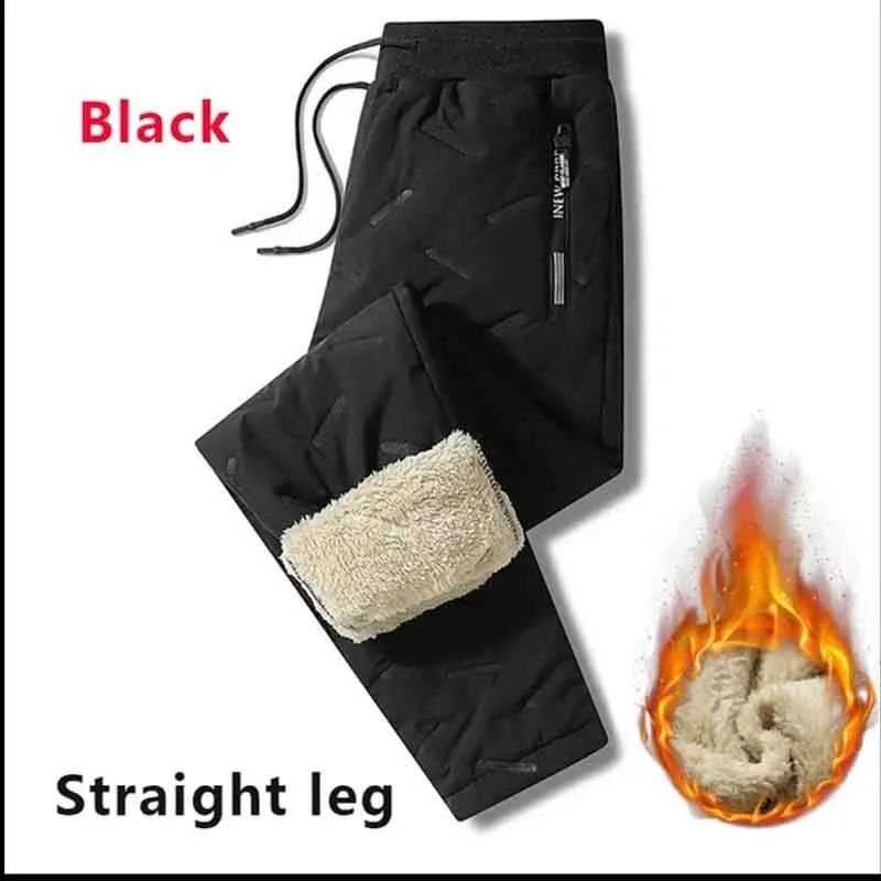2025 Men's Winter Sweatpants Plush Thick Fleece Lambswool Thermal Casual Waterproof Windproof Warm  Trousers