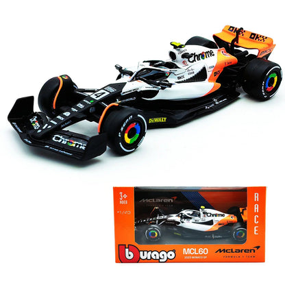 Bburago 1:43 2024 F1 Mclaren MCL38 Grande Prêmio de Mônaco Carro de Liga Miniatura Modelo Diecast #4 Lando Norris #81 Oscar Piastri Brinquedo