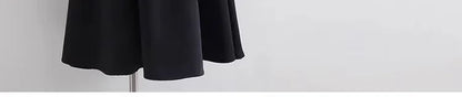 Plus Size High-waisted Slimming Black Draped Skirt Medium-length Umbrella Skirt For Women Thinning A- line Body Shaper