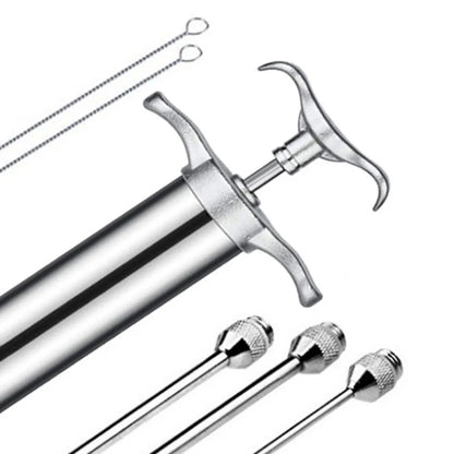 Conjunto de Injetor de Temperos em Aço Inoxidável para Carne, Peru, Frango, Injetor de Sabor, Molho de Cozinha, Injeção de Marinada, Acessórios de Cozinha Doméstica