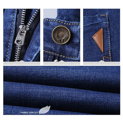 Calça Jeans Masculina de Marca de Luxo Stretch Reta Casual Slim Fit Jeans Masculino Design Clássico de Negócios Calça Tamanho Grande