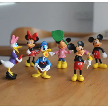 Disney Mickey e Minnie Mouse Bonecos de Ação Brinquedo de Boneca Desenho Animado Mickey Minnie Goofy Cachorro PVC Decoração de Bolo Presente de Natal Infantil