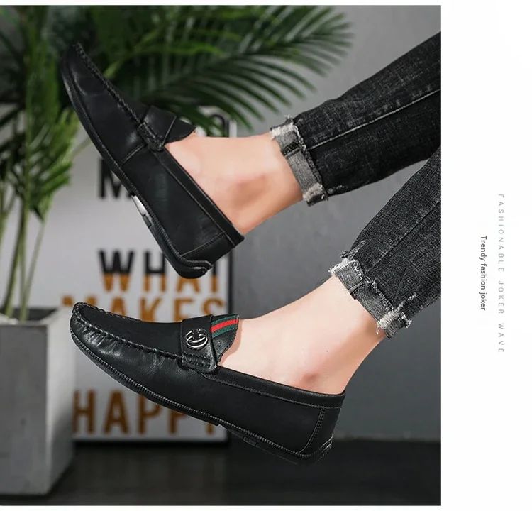 Men Driving Shoe Leather High Quality Breathable Slip on Men Casual Shoes Comfortable Light Men Loafers Formal Men Dress Shoes