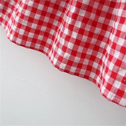 2Pcs/Set Baby Girl Plaid Sweet Bow Summer Birthday Party Dress Toddler Kids Outfits 0 To 3 Years Children Clothes Suit + Hat