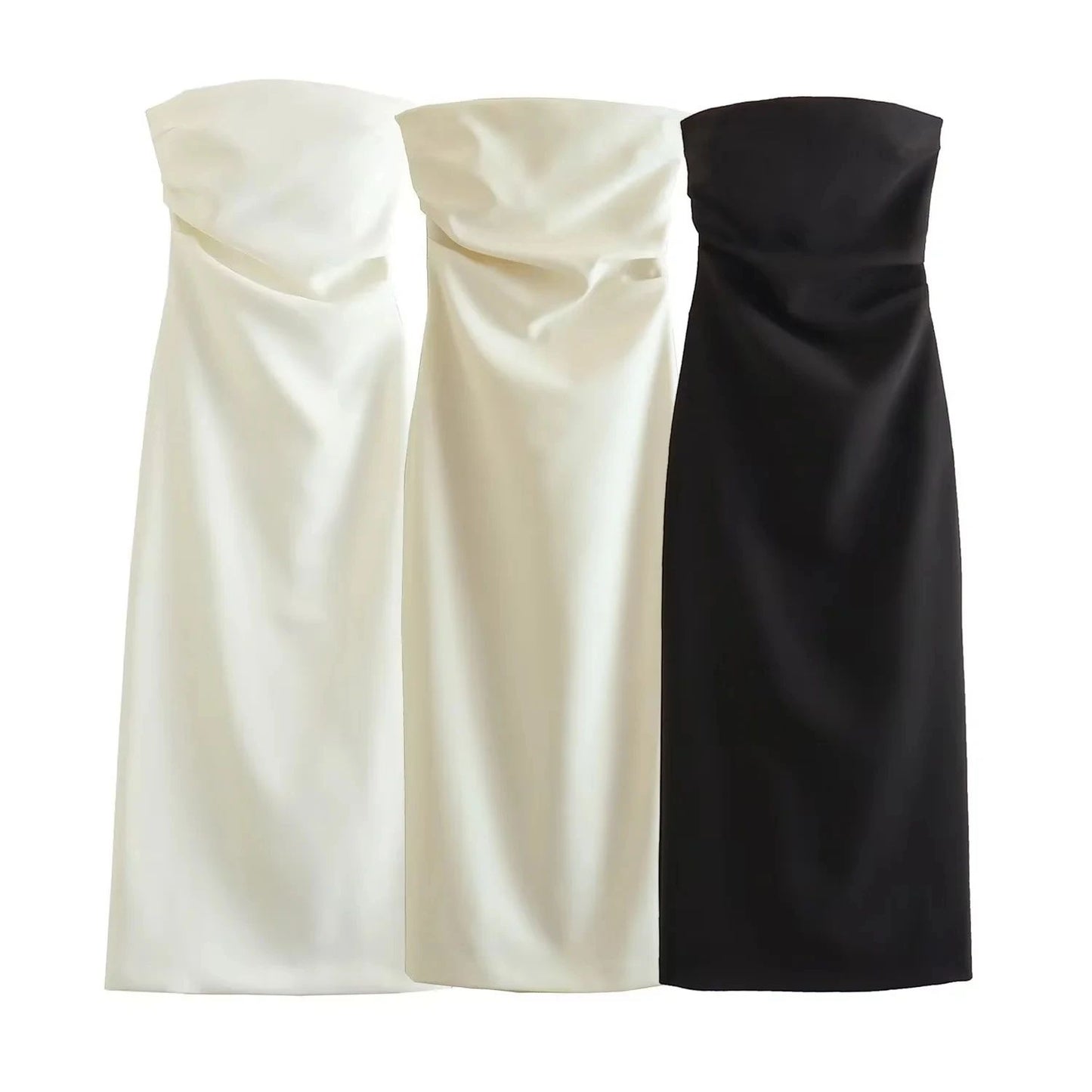 ASDS 2024 off shoulder black white long dress women bodycon beige midi dress wom