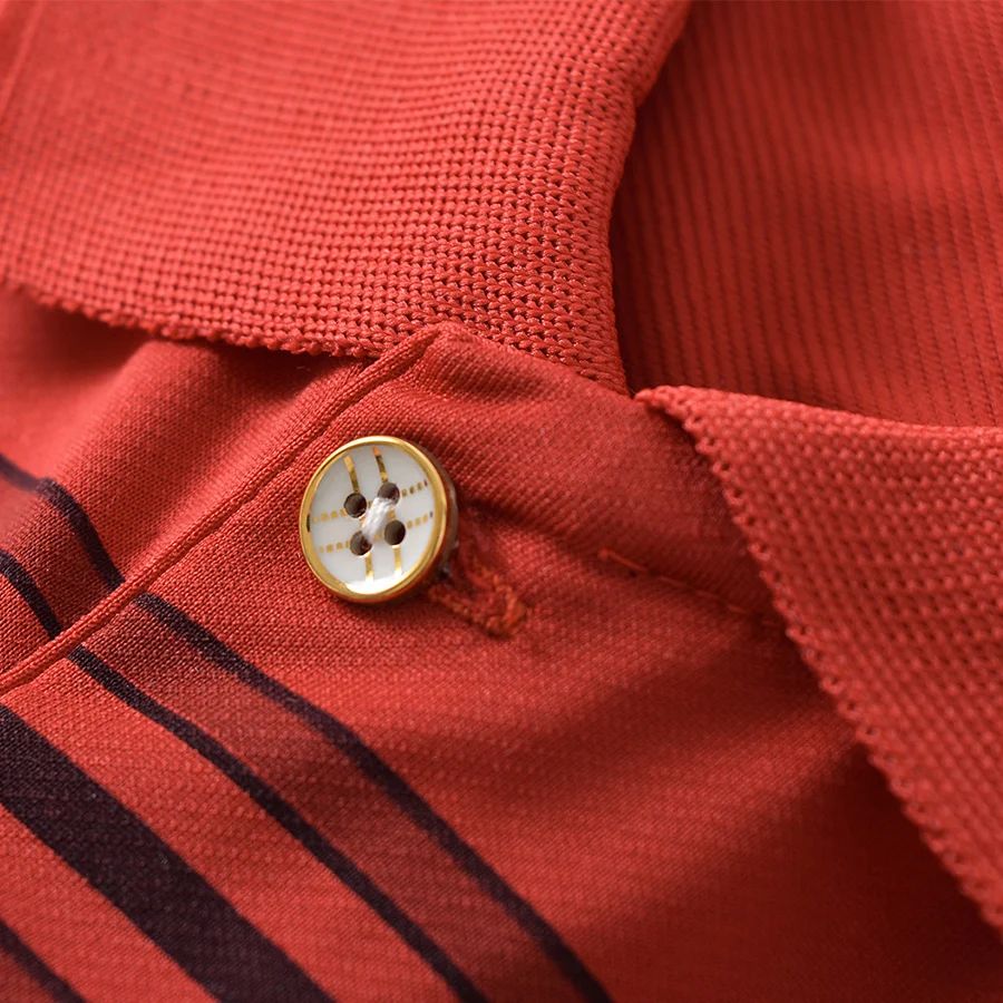 Men's Polo Shirt Button Up Polos Business Casual Lapel Short Sleeve T Shirt Summer Regular Fit Red Black Polo Stripe Shirts