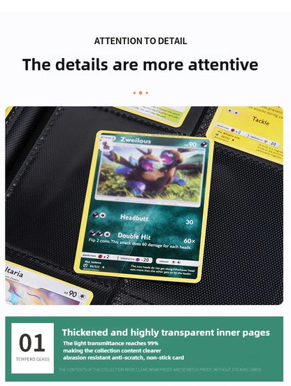 Fichário de cartas com 9 bolsos Álbum de exibição de cartas de troca Fichário de 360 bolsos de carregamento lateral para TCG Yugioh MTG Jogo Livro de cartas