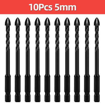 Cross Hex Tile Drill Bit For Glass Concrete Ceramic Tile Hole Opener Tunsten Carbide Hard Alloy Bits Set Tools 3 4 5 6 8 10 12mm