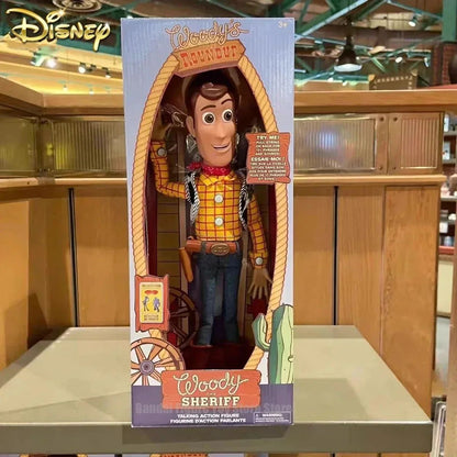Disney Novo Original 40cm Falando Woody Buzz Figuras de Ação Modelo Toy Story 4 Anime Figuras Decoração Coleção Presente de Natal