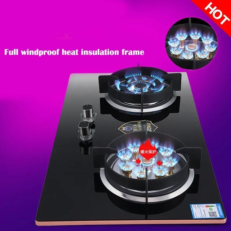 Home Electric Household Embedded Desktop Energy-Saving Induction Cooker Natural Gas Liquefied Gas Stove Double Stove Eye Tempere