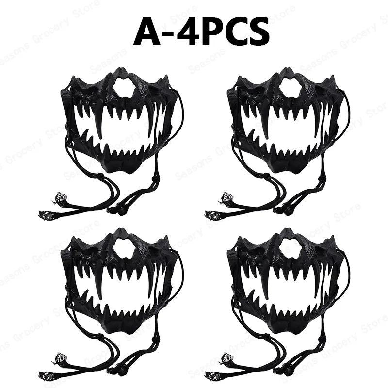 Halloween Half Face Mask Popular Dragon God Fierce Tiger Night Dog Man Wolf Costume Skull Performance Mask Mask Deadpool Terror