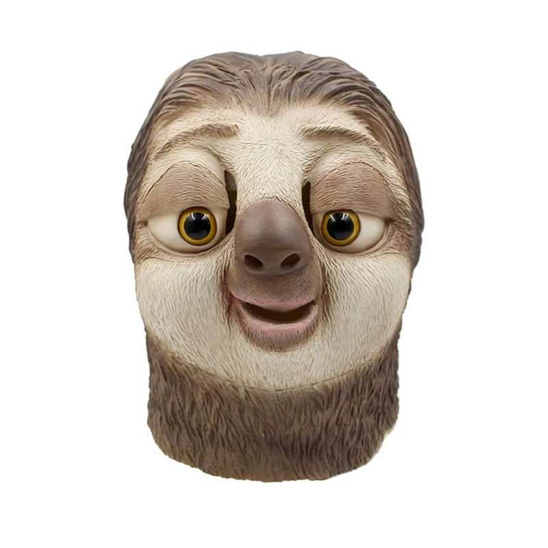 2026 Sloth Latex Mask Sloth Mask Nick Wilde Latex Full Head Animal Mask XMAS Party Cosplay Costume Prop Accessories Toy Gift