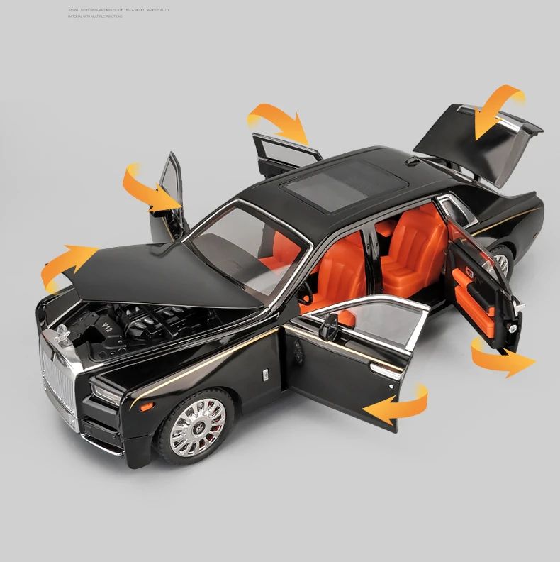 1:18 Big Size Diecast Rolls Royce Phantom Alloy Car Model Collective Miniature Voiture Boyfriend Car Gift Home Decor Toys Boys