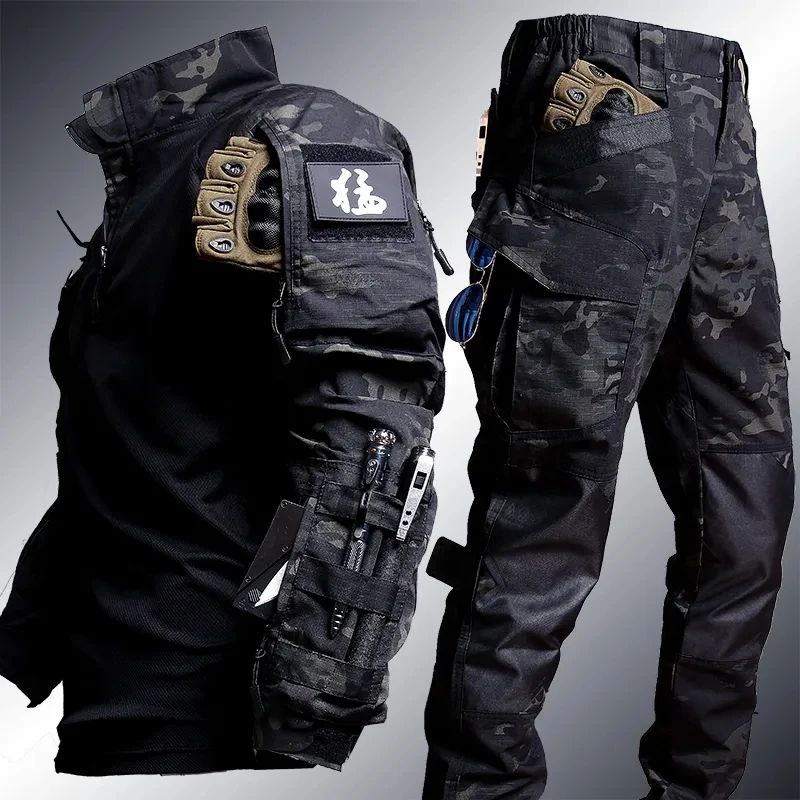 Tactical Hiking Frog Suit Men Airsoft Clothes Paintball Men Hunting Assault Shirts Special Forces Shooting Uniform Cargo Pants
