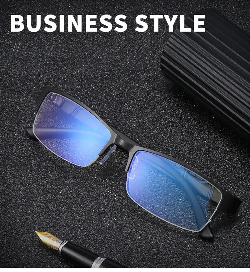 Óculos de Leitura Masculino Feminino de Alta Qualidade Meio Aro Dioptria Óculos de Grau Negócios Masculino Presbiopia Lentes De Leitura Mujer