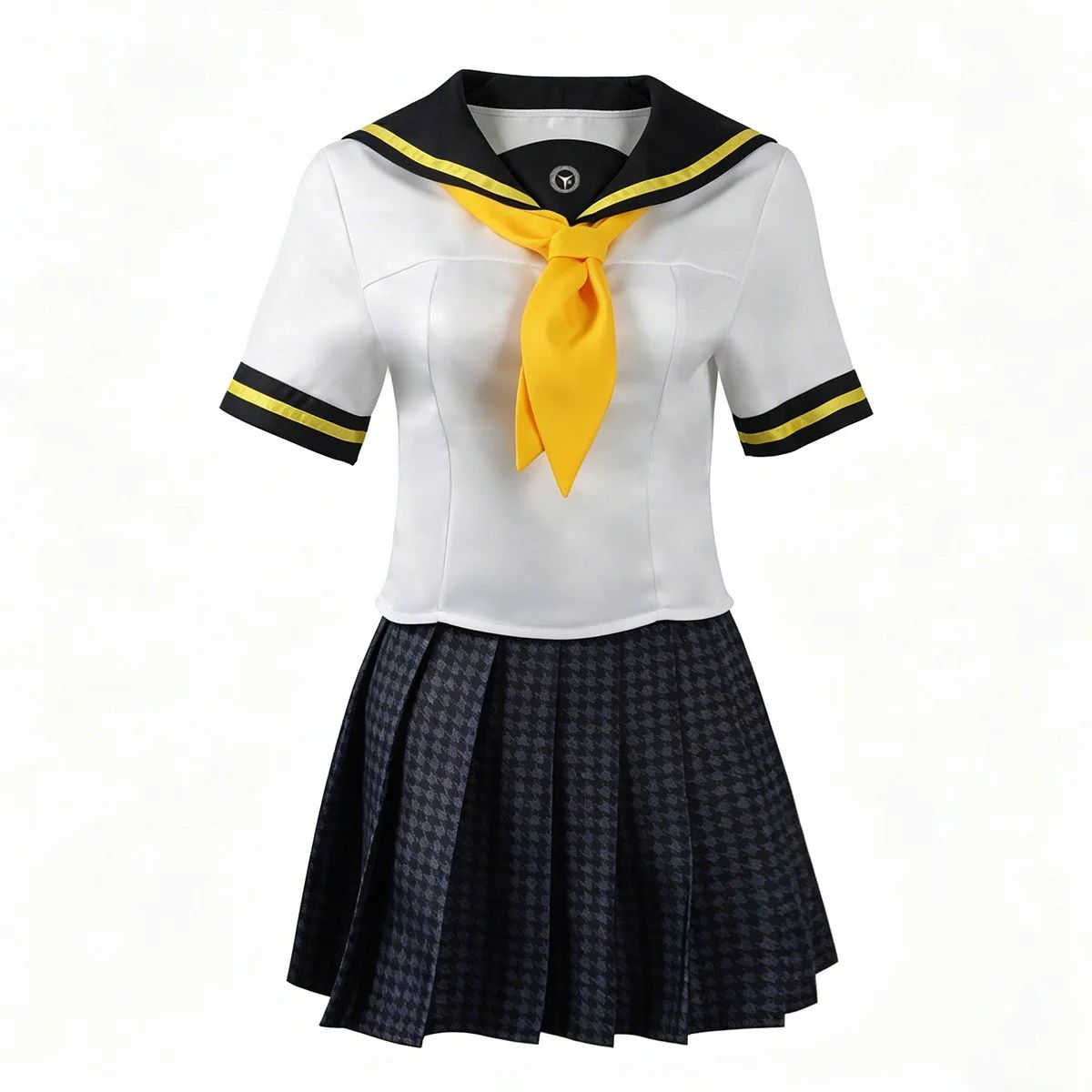 Anime Chie Satonaka Cosplay Costume JK Sport Uniform Costume Green Yellow Striped Zip-Up Track Jacket Skirt Set for Daily Suit
