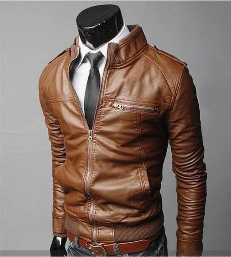 MRMT 2025 Brand New Men's  Motorcycle Leather Jacket Slim Men Leather Jacket Outer Wear Clothing For Male Garment Man Jackets