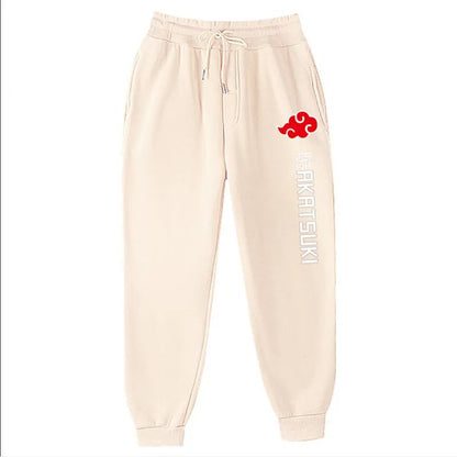 Calças de Moletom Akatsuki de Anime Mais Vendidas Calças de Lã Estampadas de Moda Masculinas Femininas para Corrida Hip Hop Roupas de Rua S-3GG